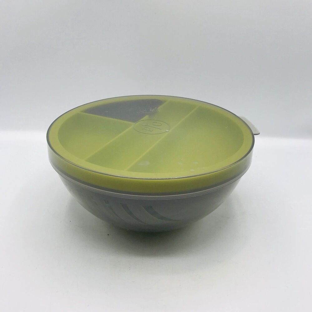 Pampered Chef Salad Bowl Green Grey Career, Preppy, Lunch Prep, Traditional
